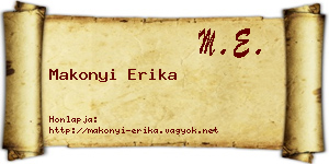 Makonyi Erika névjegykártya